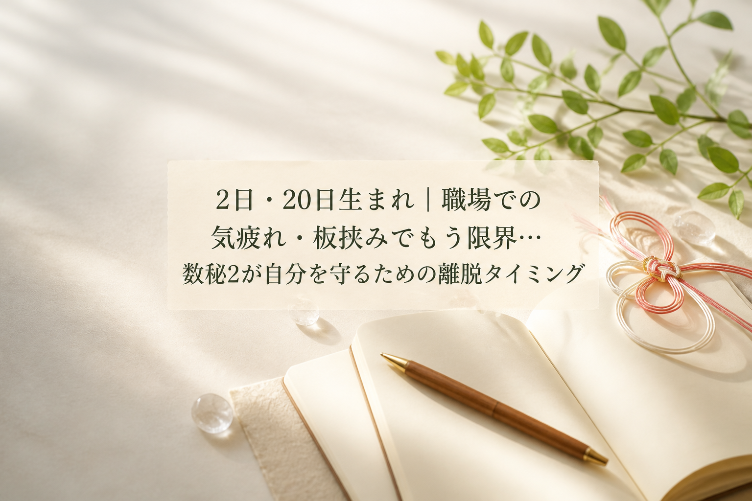 2日・20日生まれ｜職場での気疲れ・板挟みでもう限界…数秘2が自分を守るための離脱タイミング