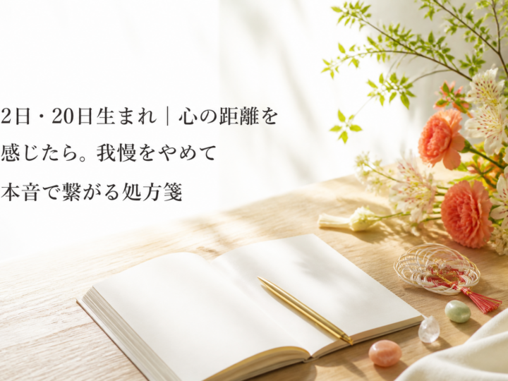 2日・20日生まれ｜心の距離を感じたら。我慢をやめて本音で繋がる処方箋