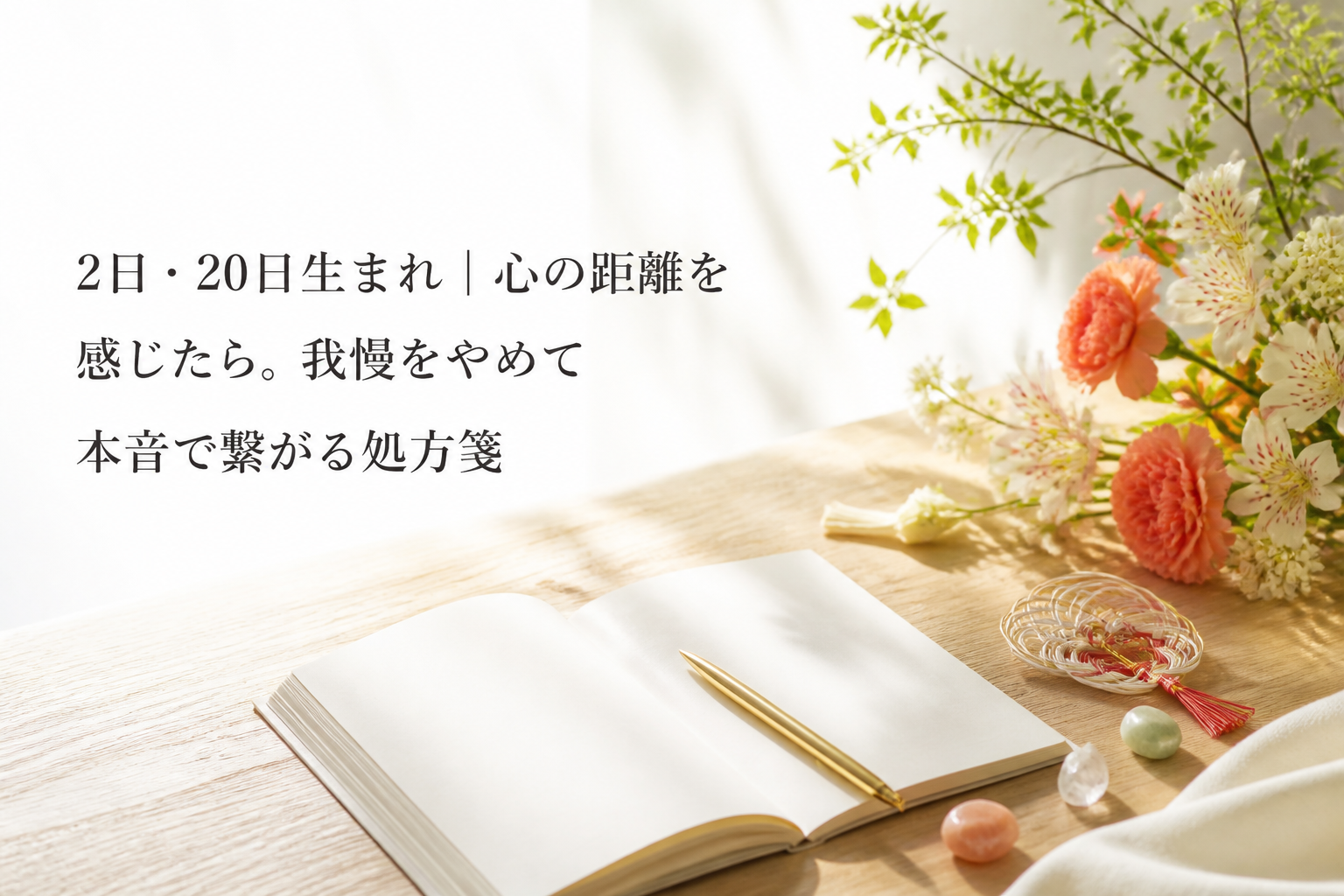 2日・20日生まれ｜心の距離を感じたら。我慢をやめて本音で繋がる処方箋