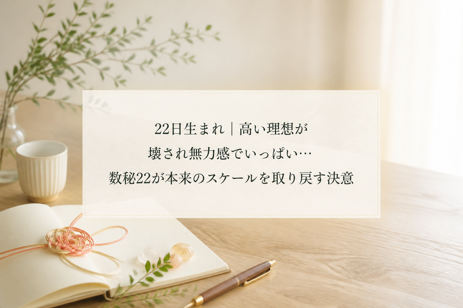 22日生まれ｜高い理想が壊され無力感でいっぱい…数秘22が本来のスケールを取り戻す決意