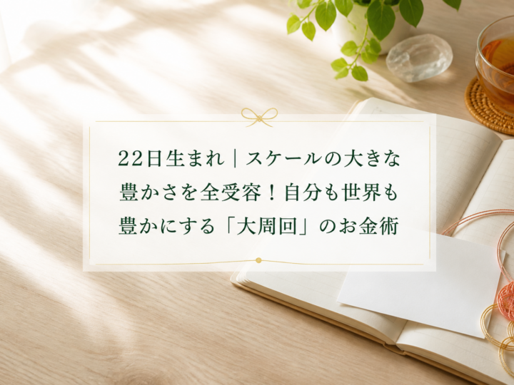 22日生まれ｜スケールの大きな豊かさを全受容！自分も世界も豊かにする「大周回」のお金術