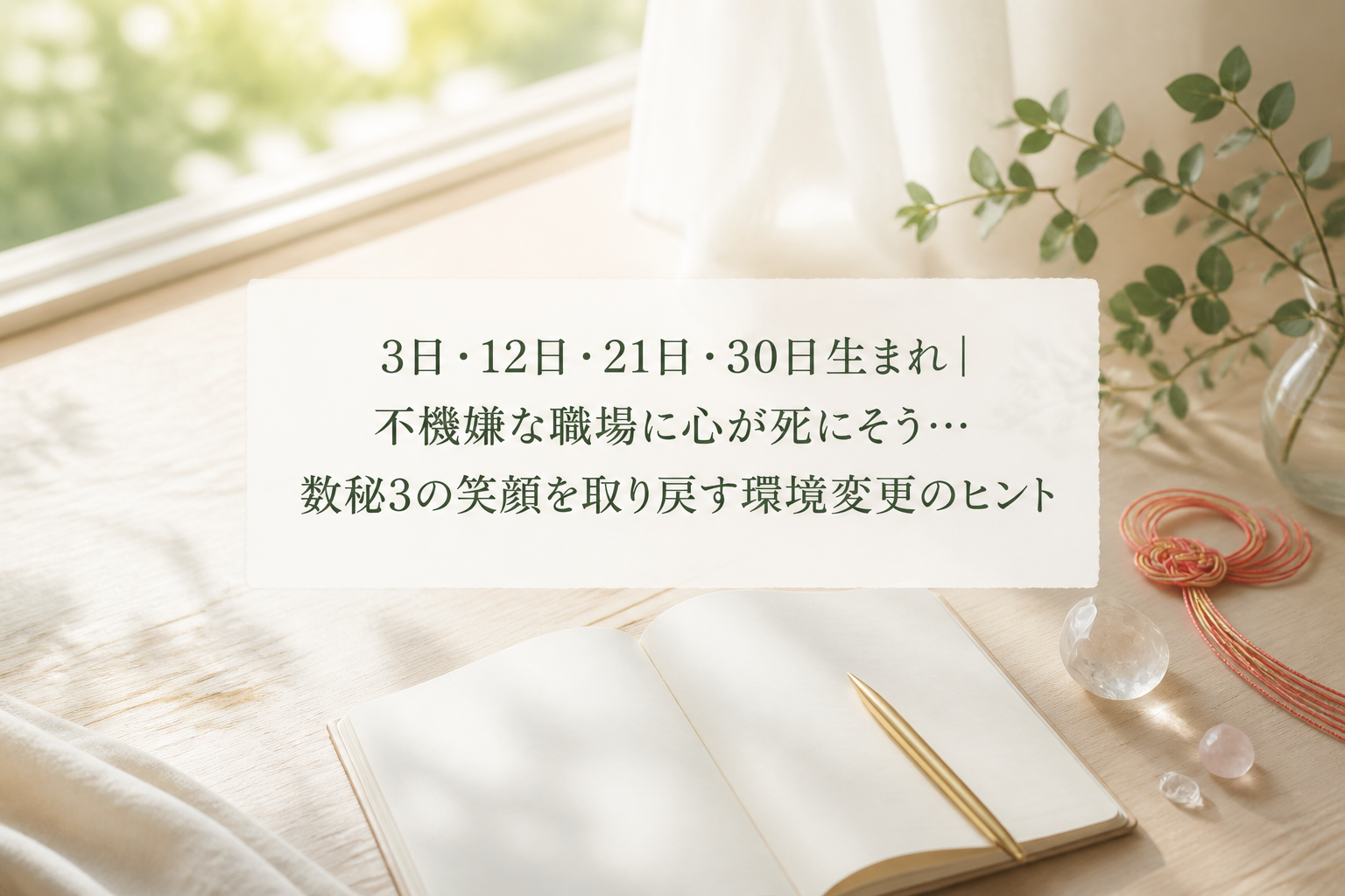 3日・12日・21日・30日生まれ｜不機嫌な職場に心が死にそう…数秘3の笑顔を取り戻す環境変更のヒント
