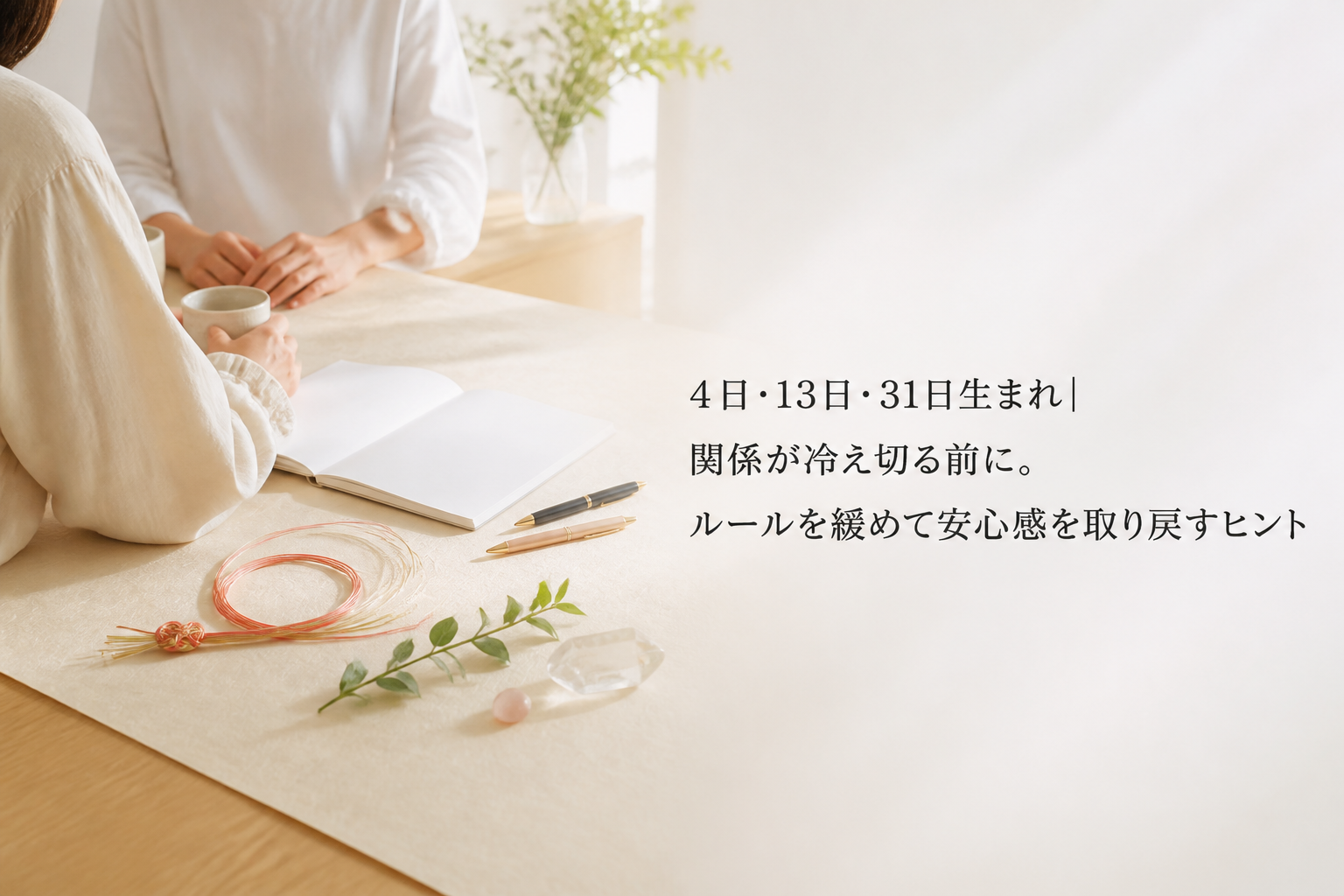 4日・13日・31日生まれ｜関係が冷え切る前に。ルールを緩めて安心感を取り戻すヒント