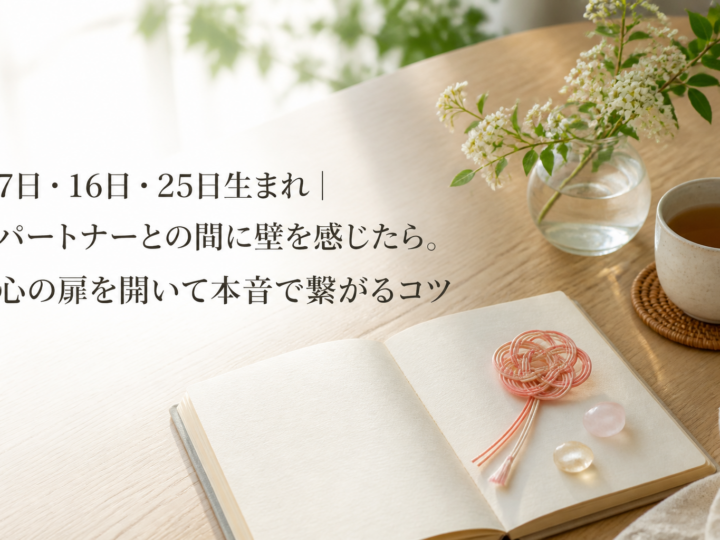 7日・16日・25日生まれ｜パートナーとの間に壁を感じたら。心の扉を開いて本音で繋がるコツ