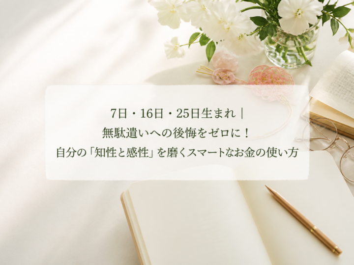 7日・16日・25日生まれ｜無駄遣いへの後悔をゼロに！自分の「知性と感性」を磨くスマートなお金の使い方