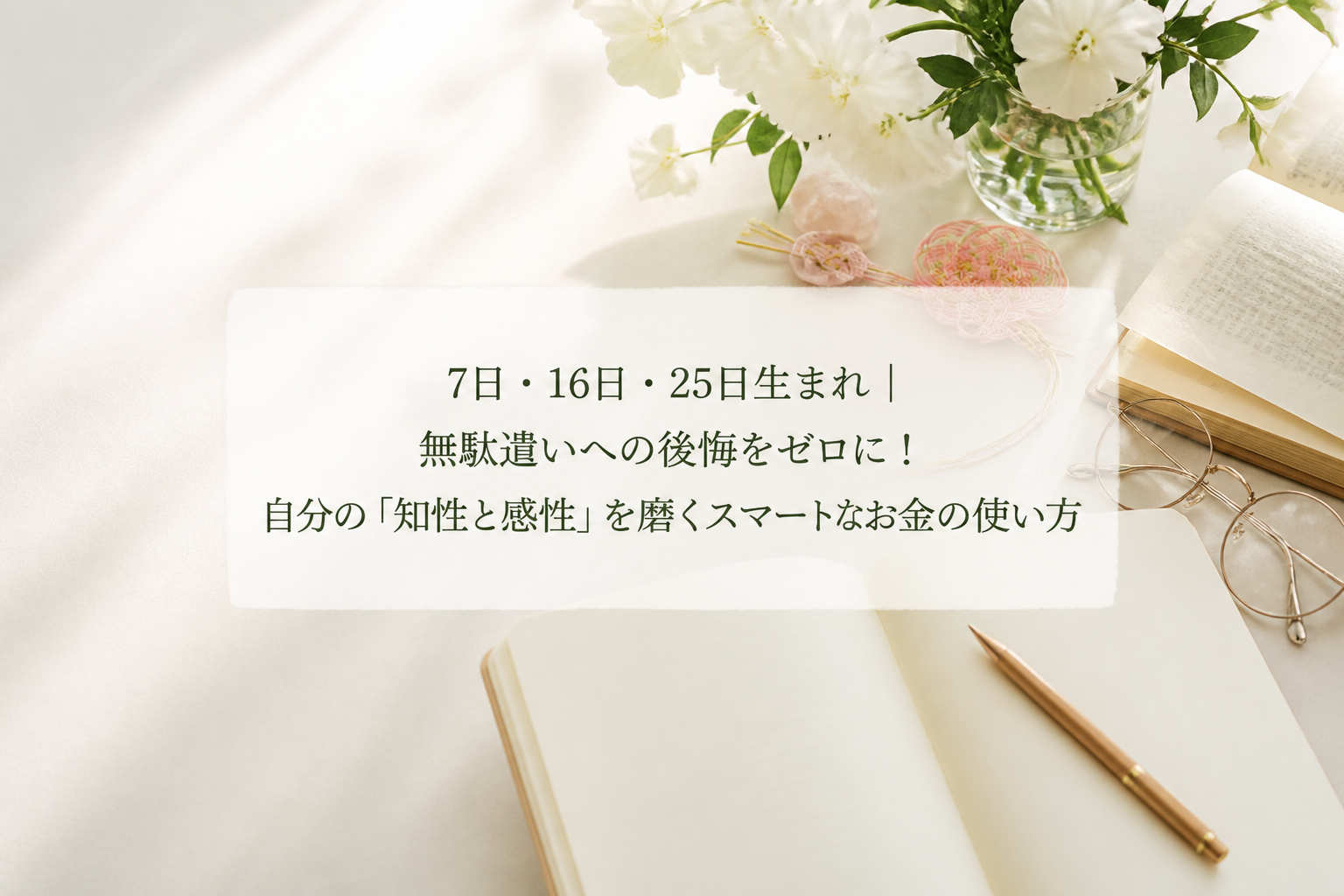 7日・16日・25日生まれ｜無駄遣いへの後悔をゼロに！自分の「知性と感性」を磨くスマートなお金の使い方