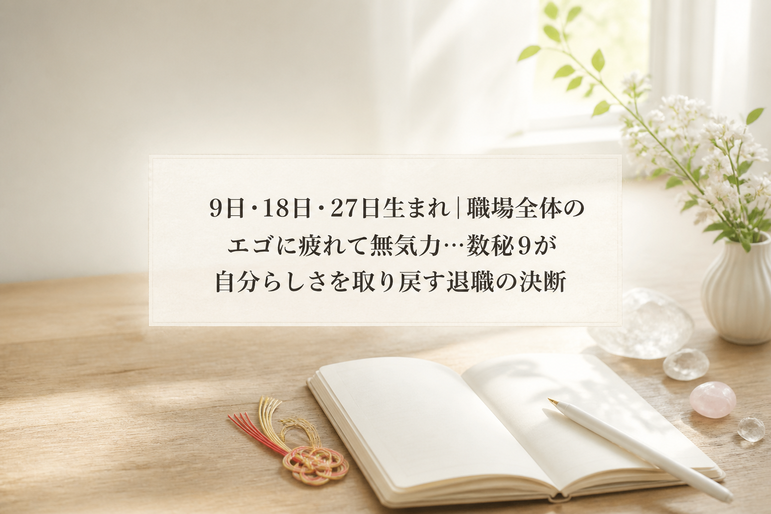 9日・18日・27日生まれ｜職場全体のエゴに疲れて無気力…数秘9が自分らしさを取り戻す退職の決断