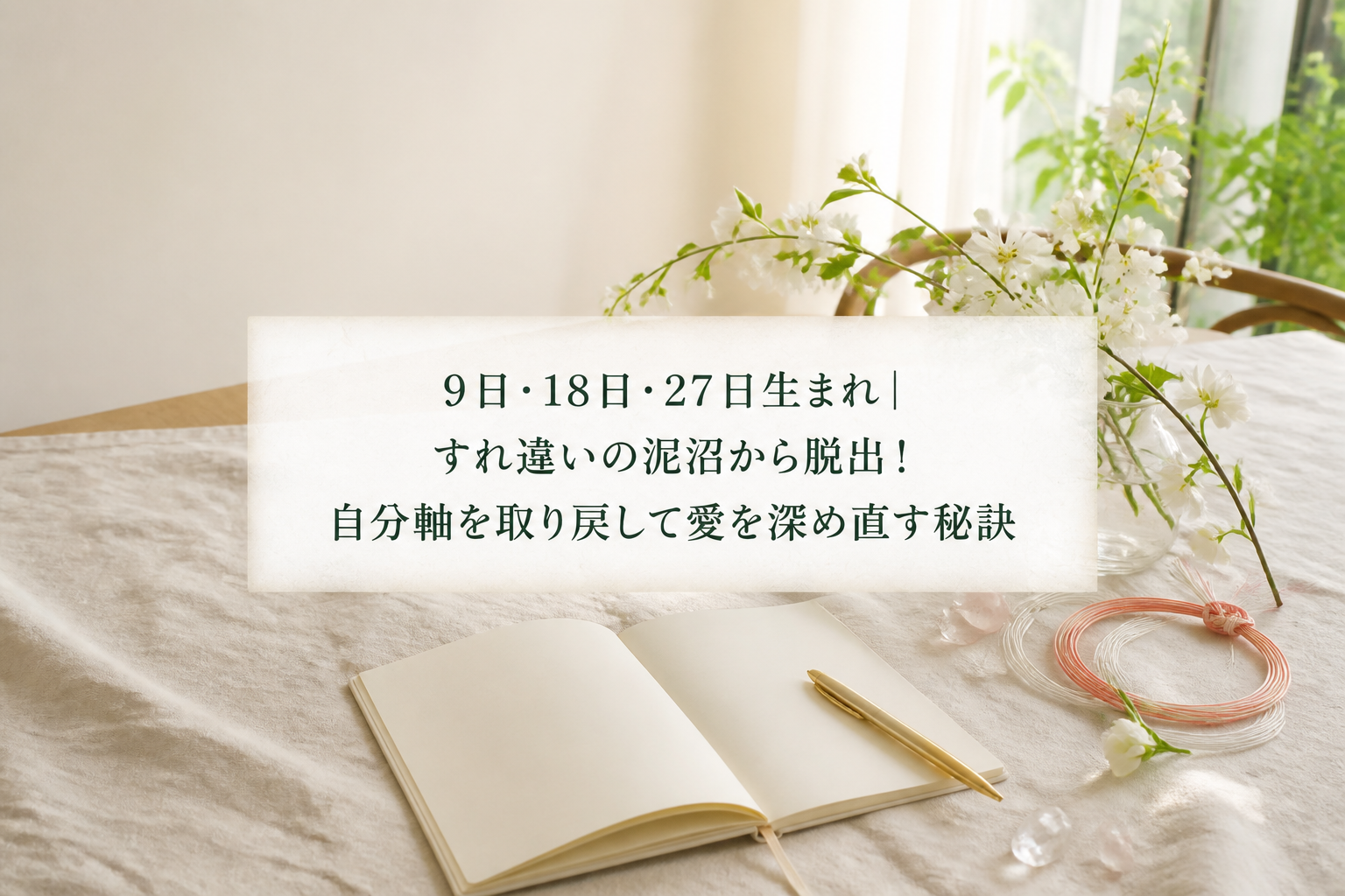 9日・18日・27日生まれ｜すれ違いの泥沼から脱出！自分軸を取り戻して愛を深め直す秘訣