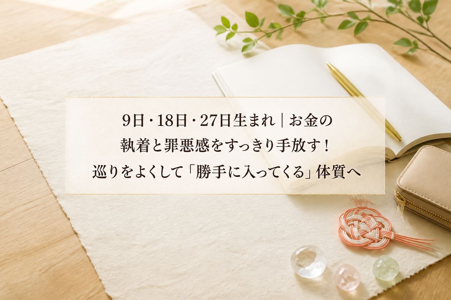 9日・18日・27日生まれ｜お金の執着と罪悪感をすっきり手放す！巡りをよくして「勝手に入ってくる」体質へ