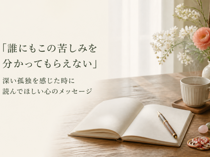「誰にもこの苦しみを分かってもらえない」深い孤独を感じた時に読んでほしい心のメッセージ