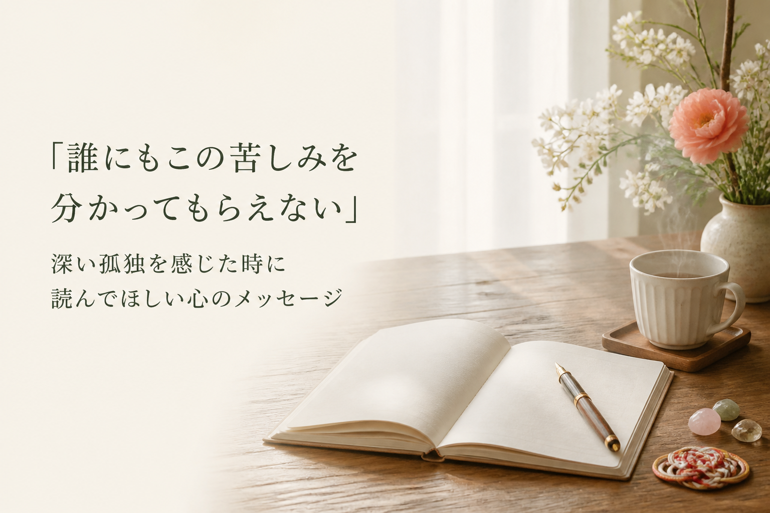 「誰にもこの苦しみを分かってもらえない」深い孤独を感じた時に読んでほしい心のメッセージ
