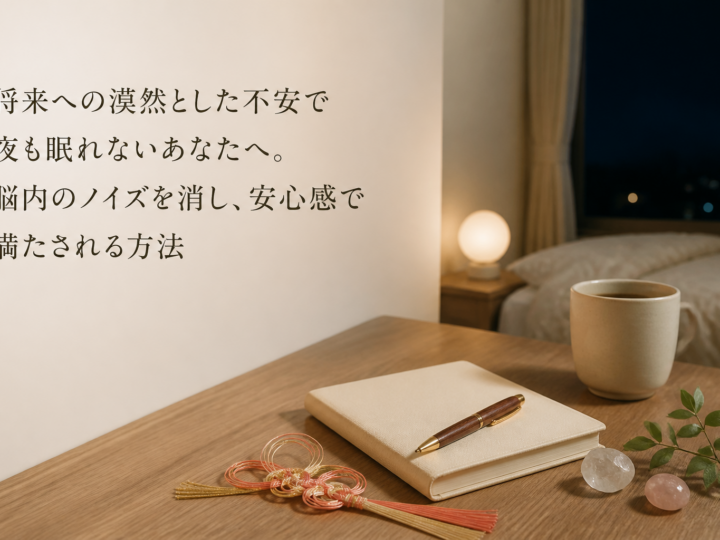 将来への漠然とした不安で夜も眠れないあなたへ。脳内のノイズを消し、安心感で満たされる方法