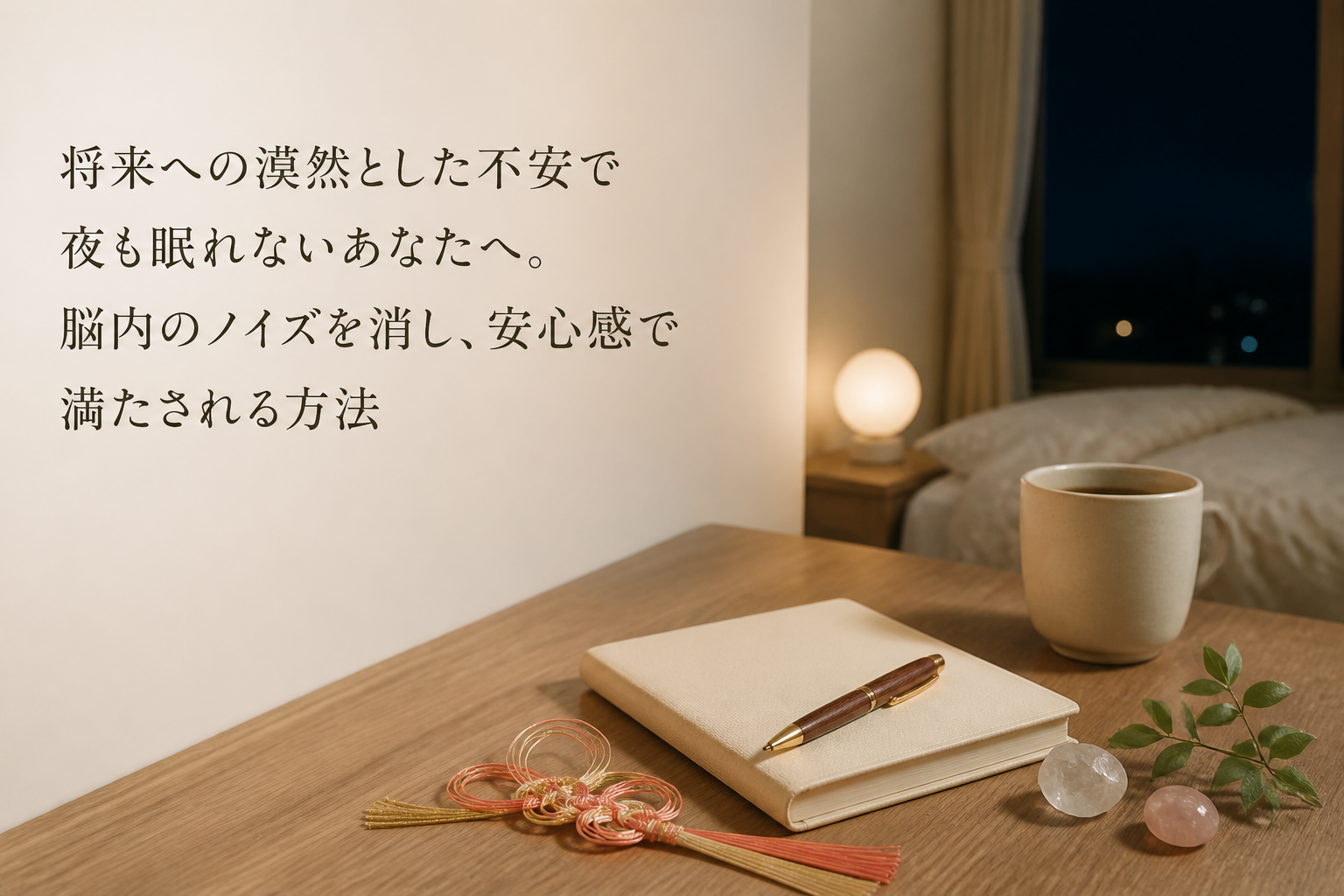 将来への漠然とした不安で夜も眠れないあなたへ。脳内のノイズを消し、安心感で満たされる方法