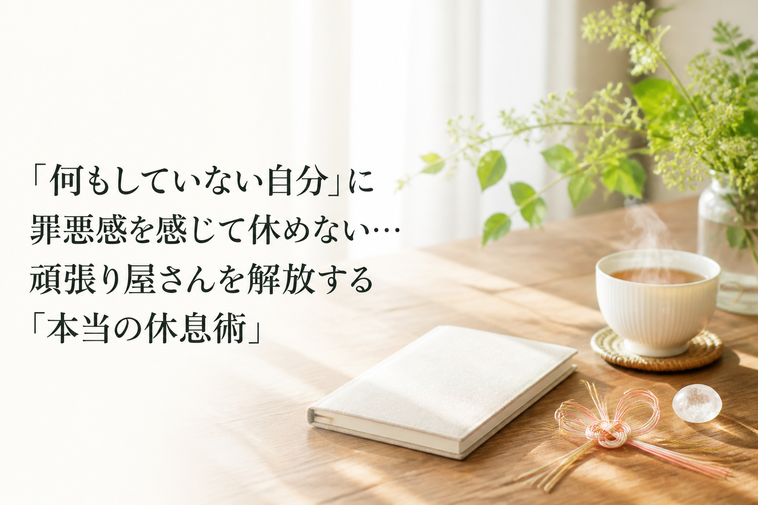 「何もしていない自分」に罪悪感を感じて休めない…頑張り屋さんを解放する「本当の休息術」