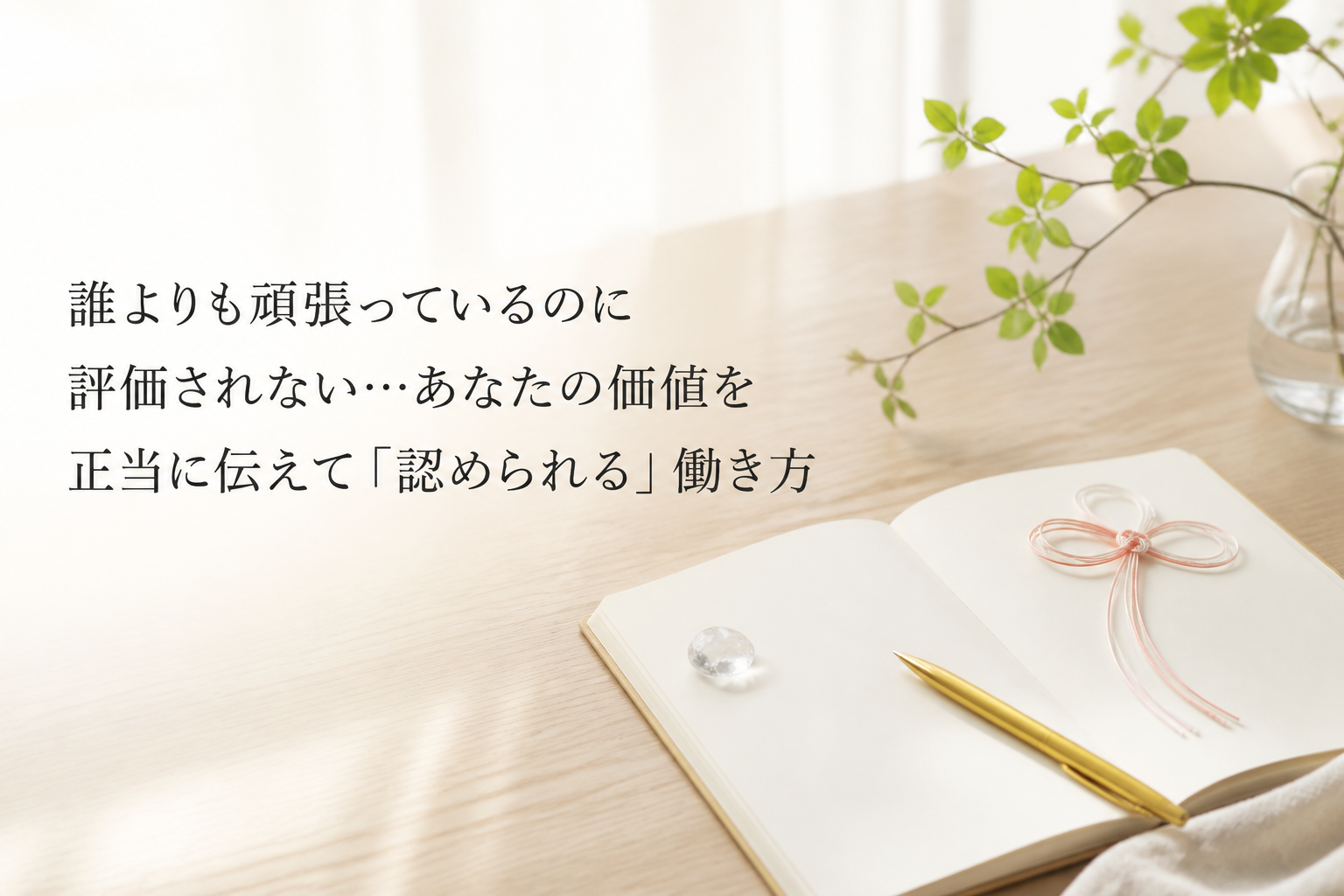 誰よりも頑張っているのに評価されない…あなたの価値を正当に伝えて「認められる」働き方