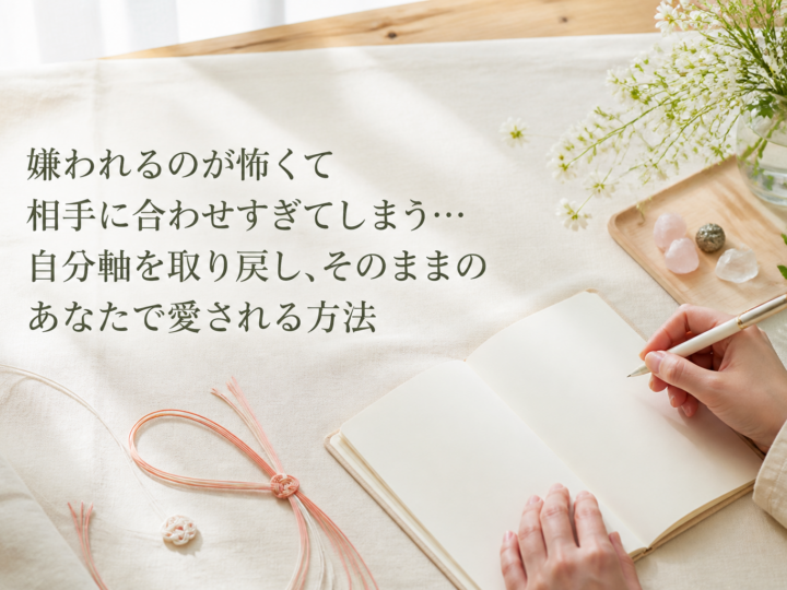 嫌われるのが怖くて相手に合わせすぎてしまう…自分軸を取り戻し、そのままのあなたで愛される方法