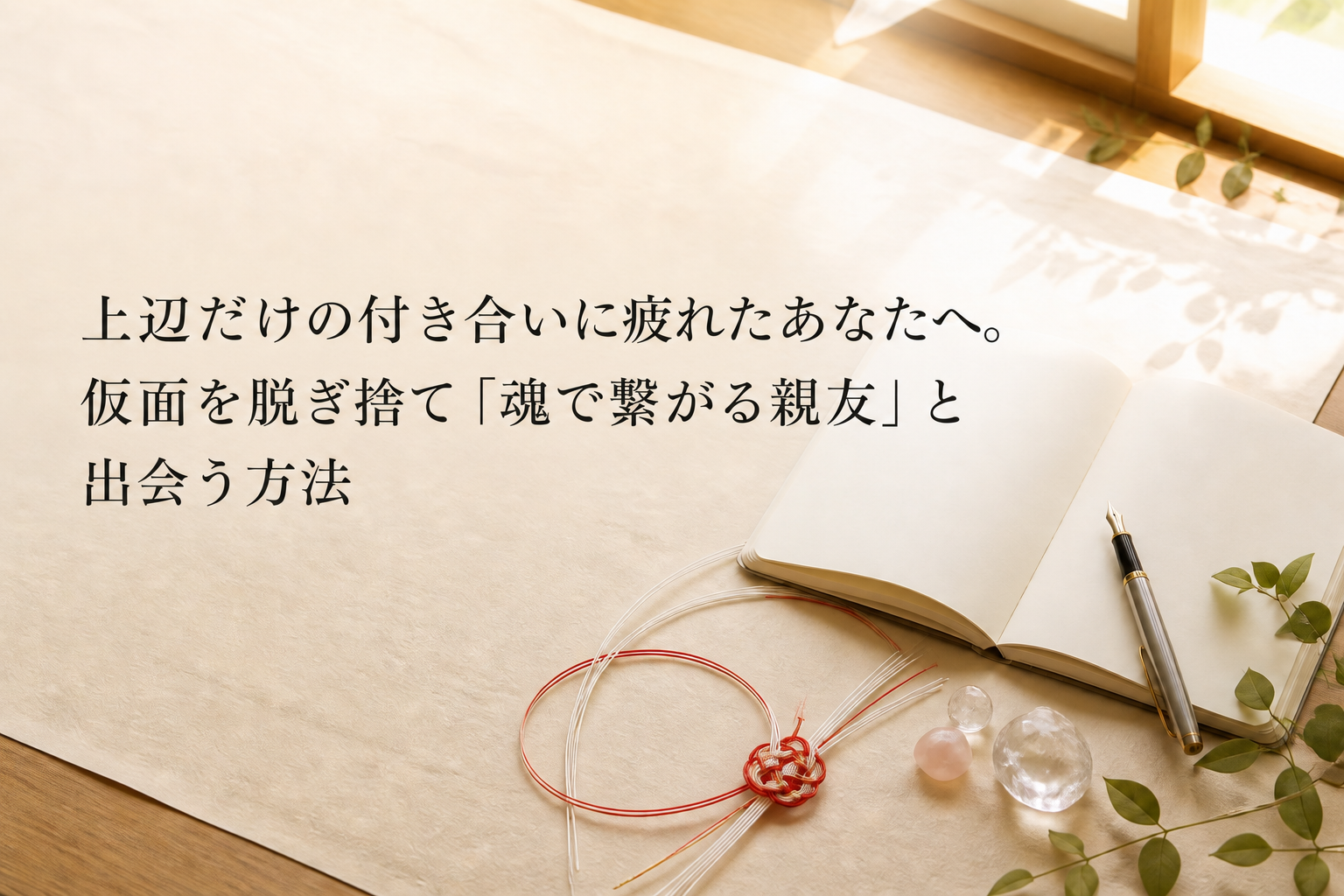 上辺だけの付き合いに疲れたあなたへ。仮面を脱ぎ捨て「魂で繋がる親友」と出会う方法