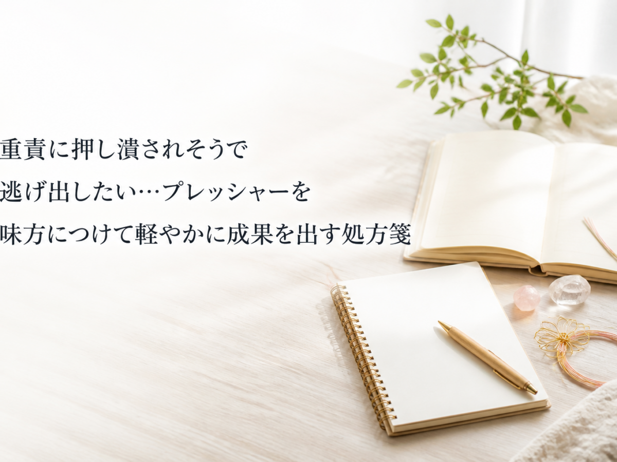 重責に押し潰されそうで逃げ出したい…プレッシャーを味方につけて軽やかに成果を出す処方箋